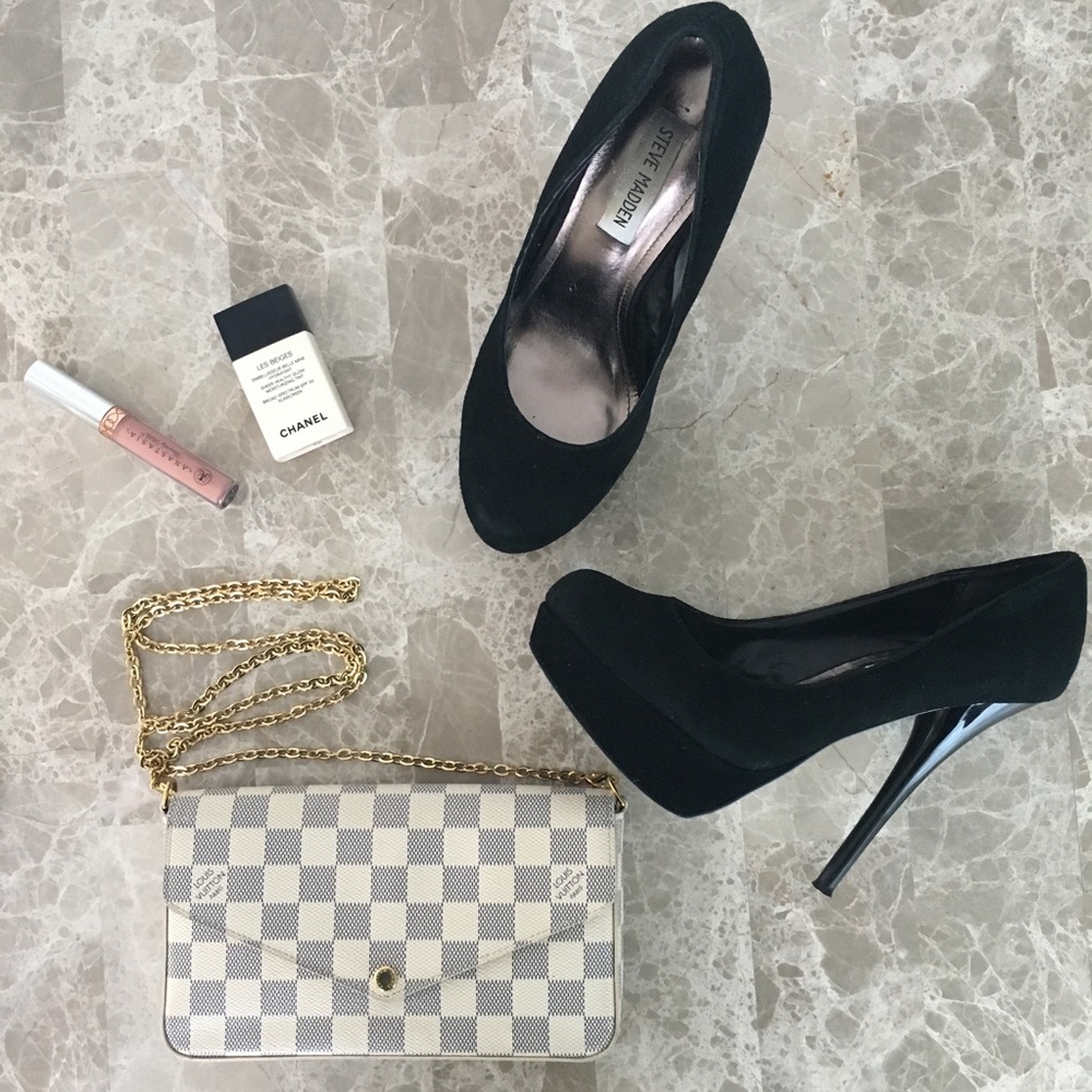 Steve Madden Black Suede Platforms